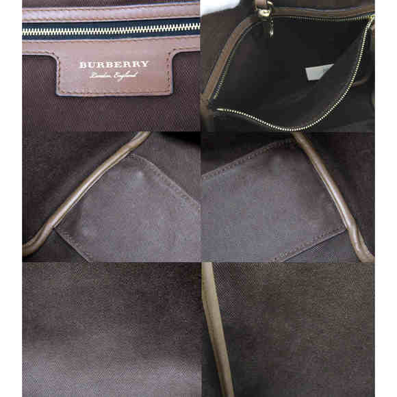 Burberry London England Tote Bag Canvas Beige - Picture 3 of 6